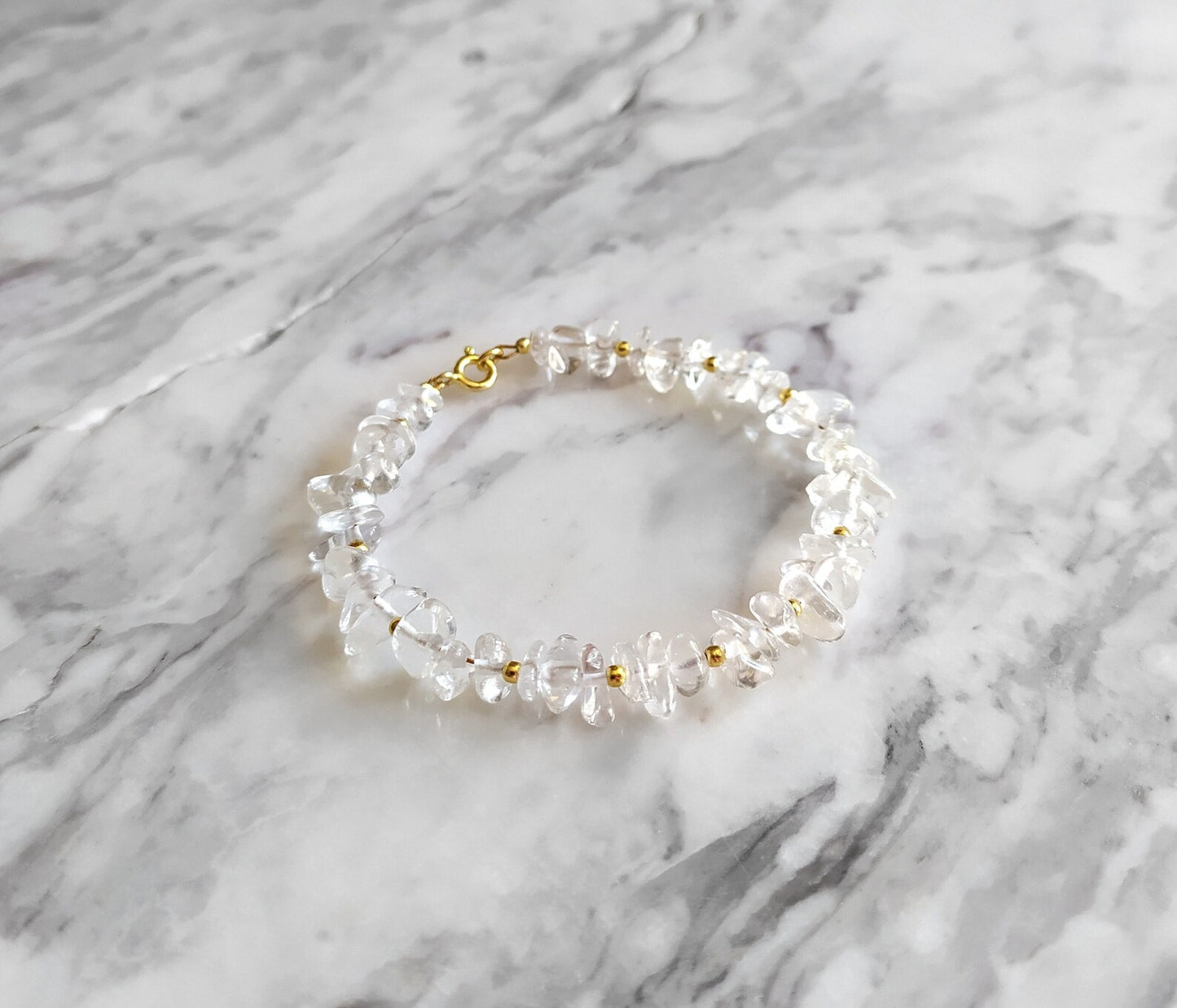 Raw Clear Quartz Beaded Bracelet