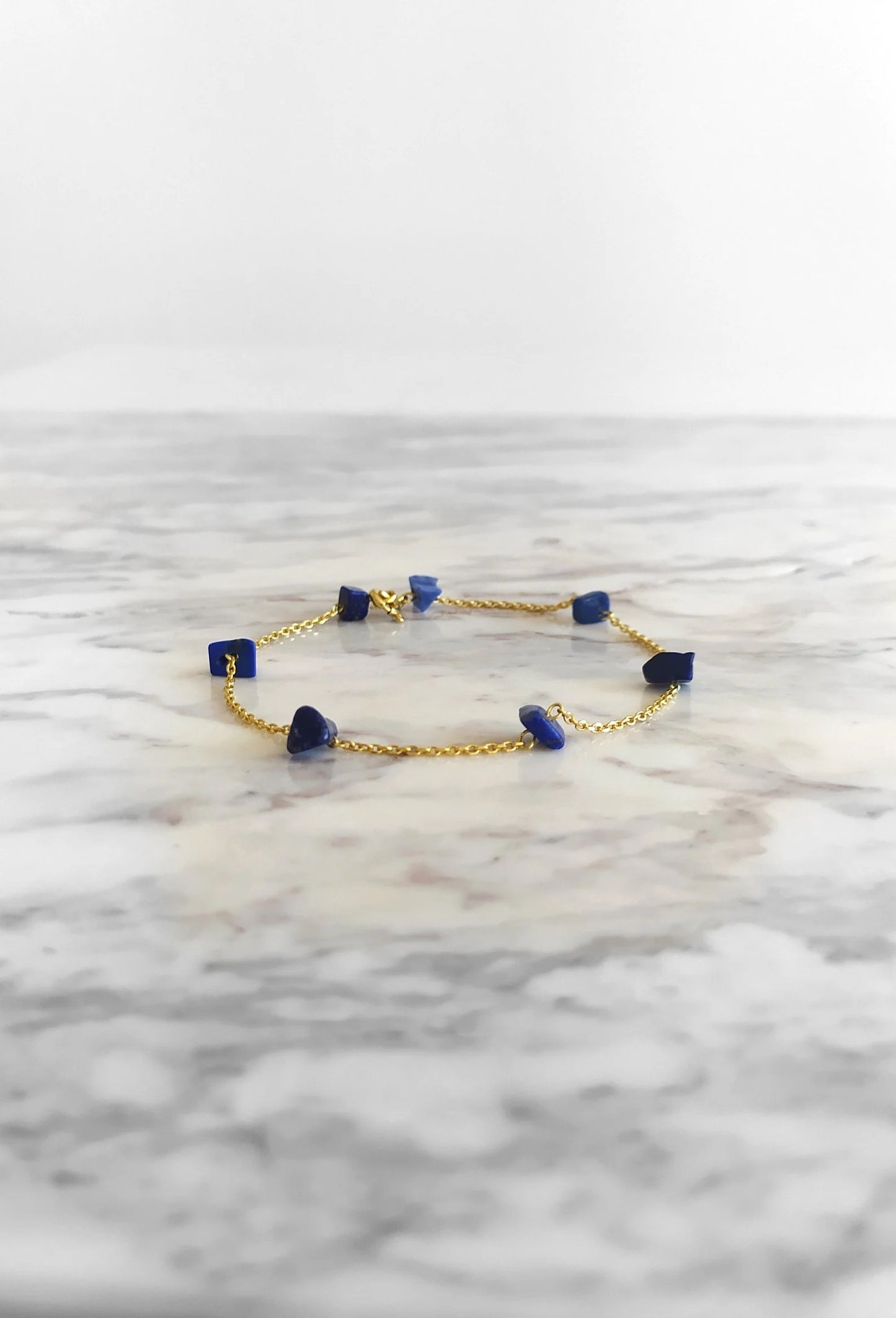 Raw Lapis Lazuli Chain Bracelet