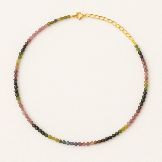 Dainty Tourmaline Beaded Necklace