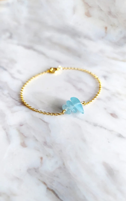 Raw Aquamarine Bracelet