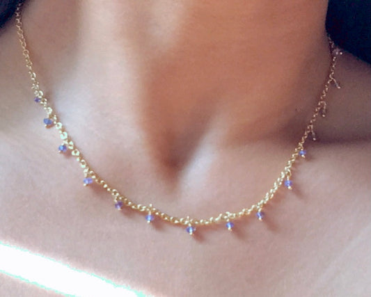 Delicate Tanzanite Chain Necklace