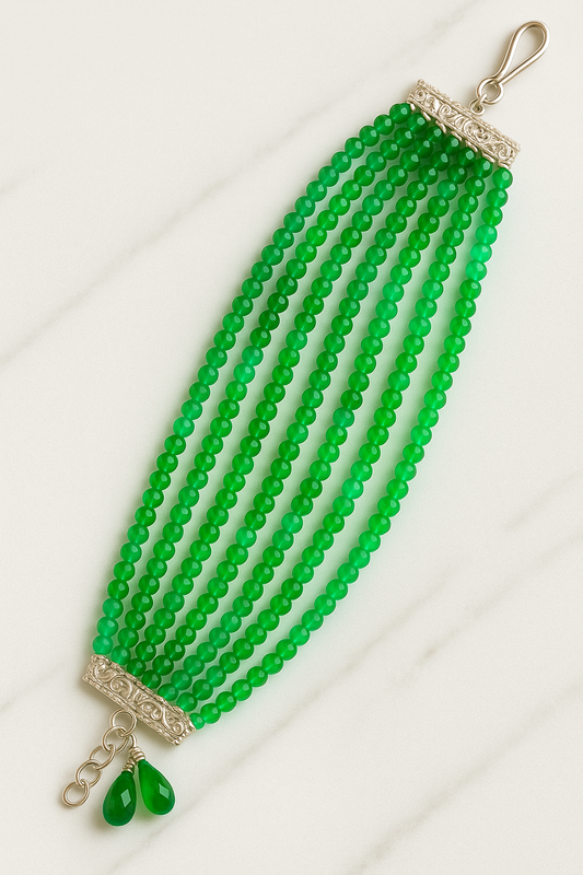 Green Onyx Multi-Strand Beaded Bracelet