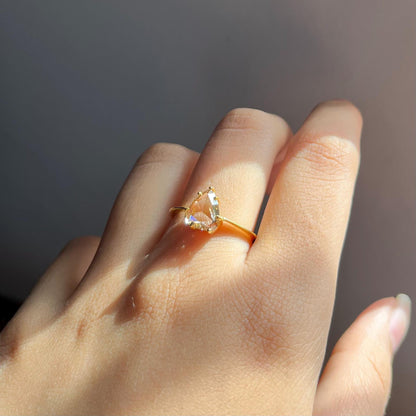 14K Gold Rose Cut Diamond Ring