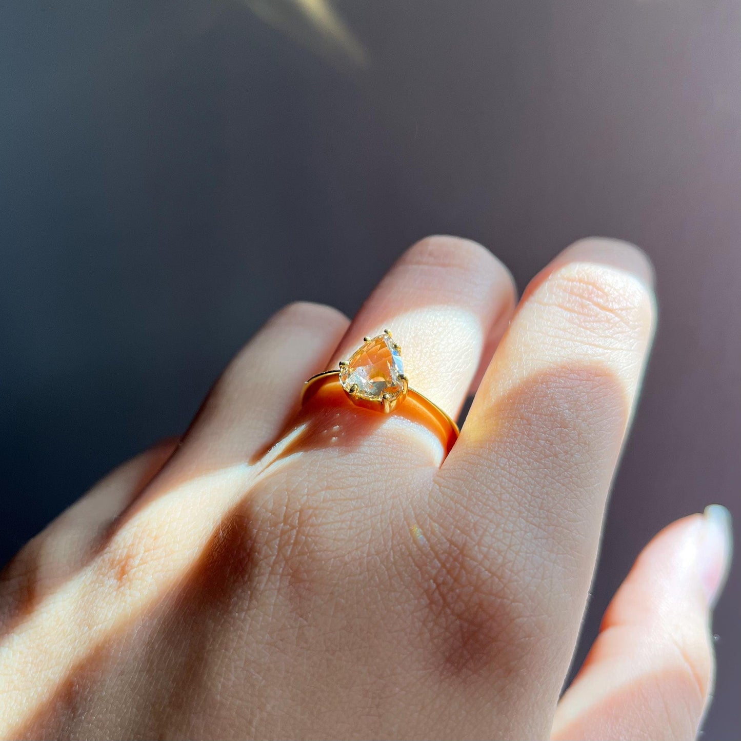 14K Gold Rose Cut Diamond Ring