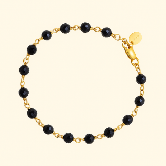 Black Spinel Link Bracelet
