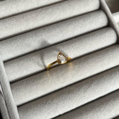 14k Gold Natural Rose Cut Diamond Ring - 1 Carat Diamond Minimalist Ring