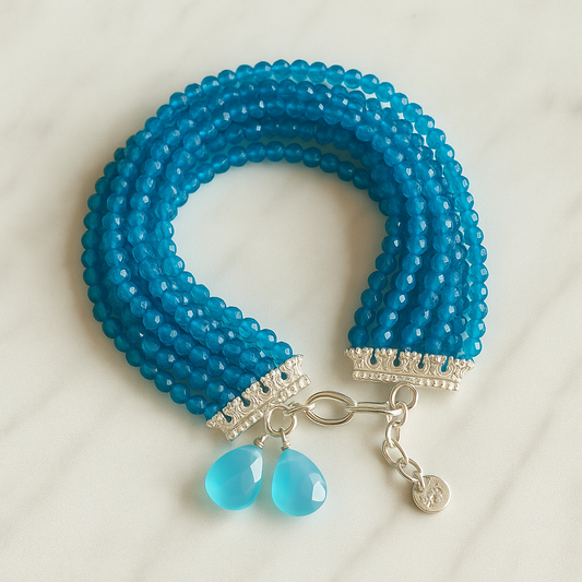 Neon Apatite Multi-Strand Beaded Bracelet