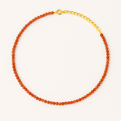 Dainty Carnelian Beaded Necklace