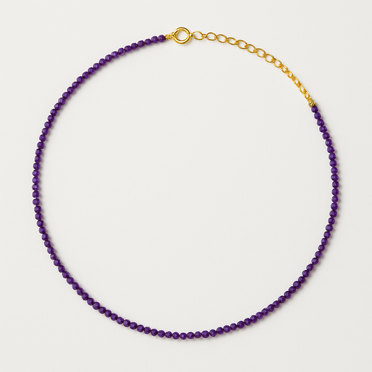 Dainty Amethyst Beaded Necklace