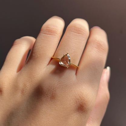 14K Gold Rose Cut Diamond Ring