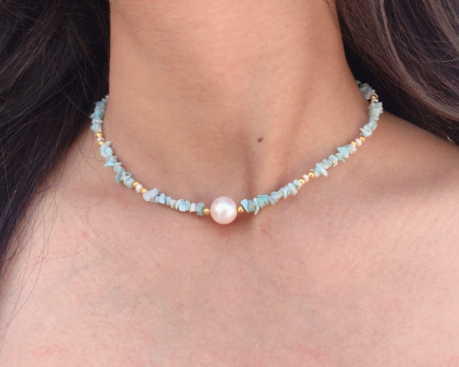 Larimar Beaded Necklace