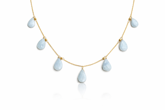 Peruvian Blue Opal Necklace - 925 Sterling Silver Jewelry