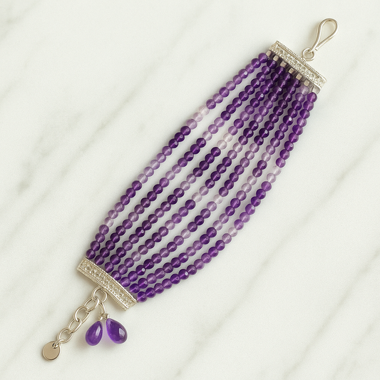 Amethyst Multi-Strand Beaded Bracelet