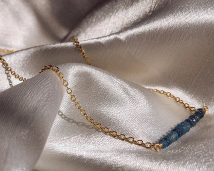 Delicate Sapphire Bar Necklace