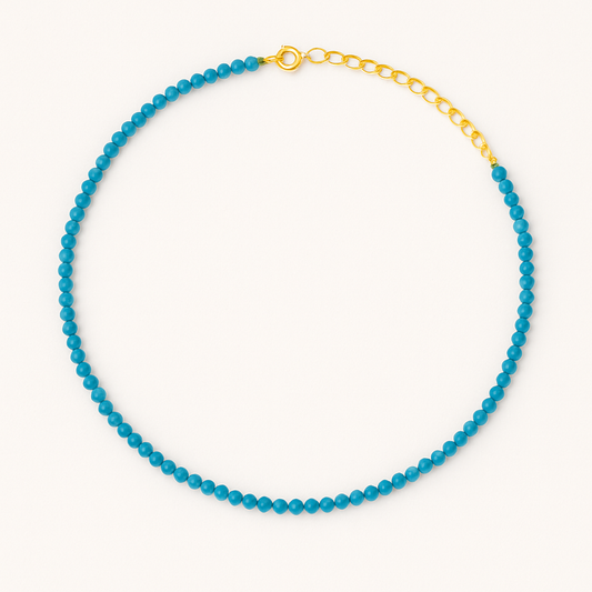 Dainty Neon Apatite Beaded Necklace