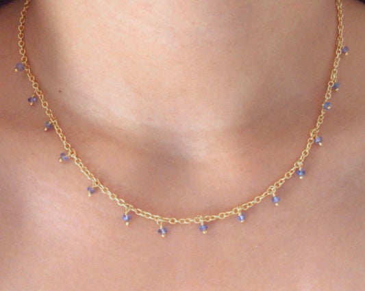 Delicate Tanzanite Chain Necklace
