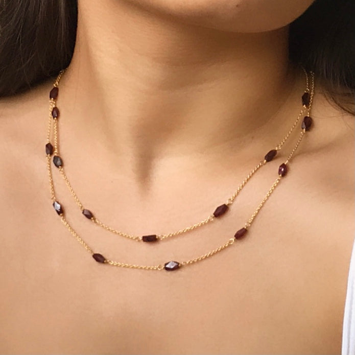 Garnet Layered Necklace