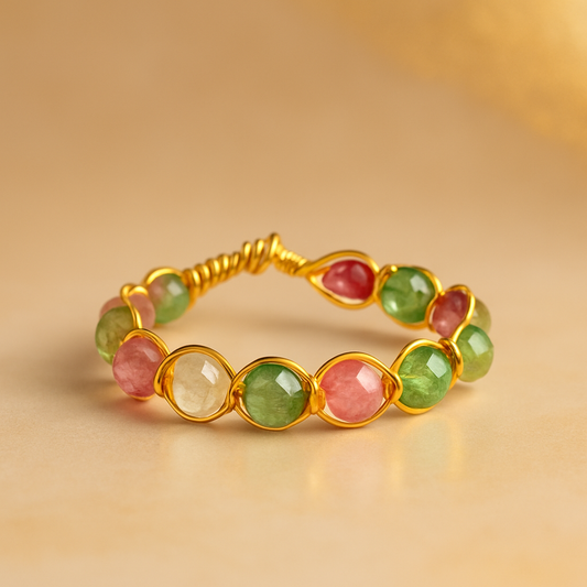 Tourmaline Braided Ring