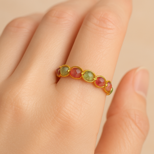 Tourmaline Braided Ring