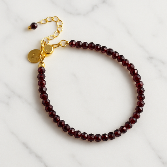 Garnet Beaded Bracelet