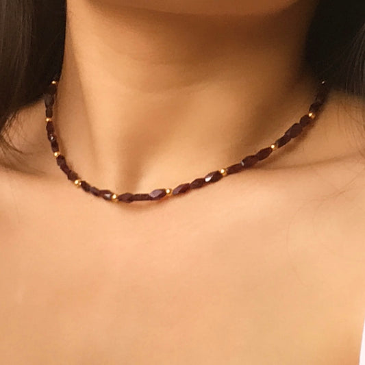 Garnet Beaded Necklace