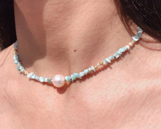 Larimar Beaded Necklace