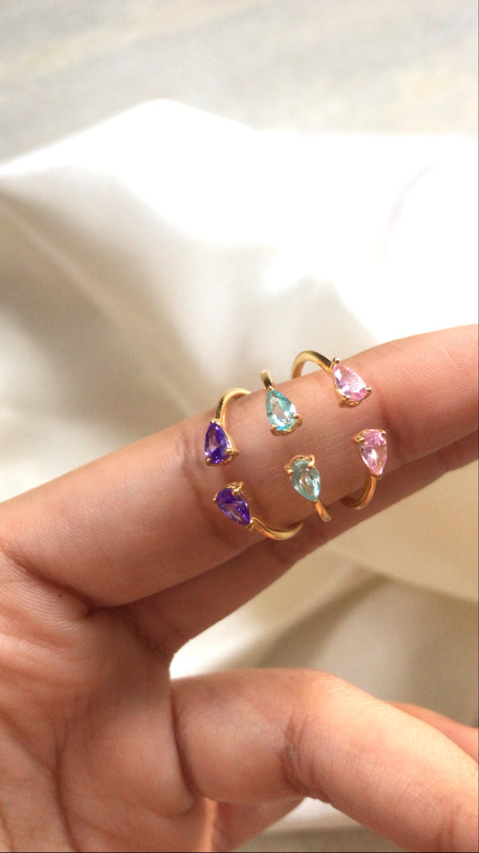 Twin Pear Finger Cuff Ring