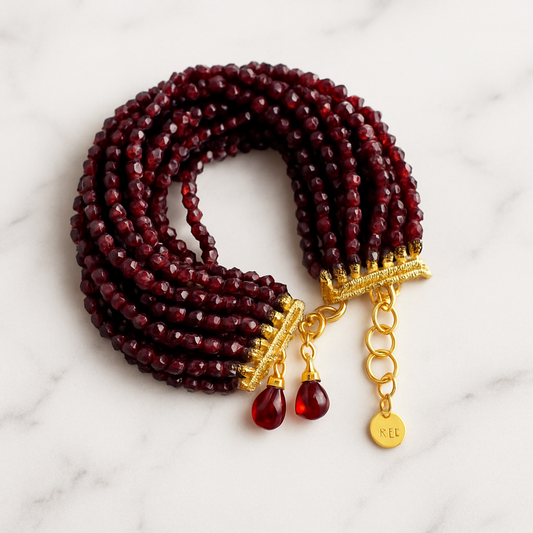 Garnet Multi-Strand Beaded Bracelet