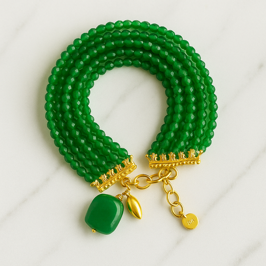 Green Onyx Multi-Strand Beaded Bracelet