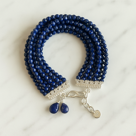 Lapis Lazuli Multi-Strand Beaded Bracelet