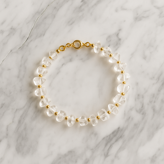 Raw Clear Quartz Beaded Bracelet