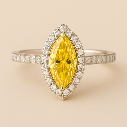 Yellow Topaz Marquise Ring