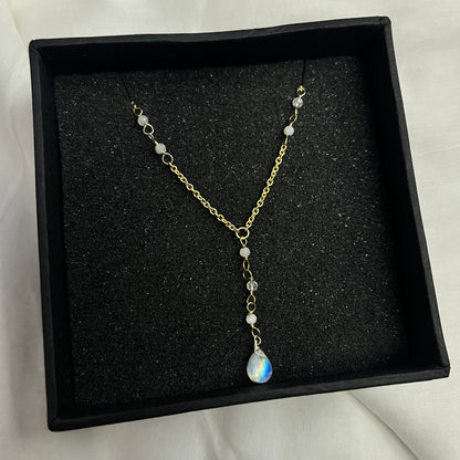 Moonstone Lariat Necklace