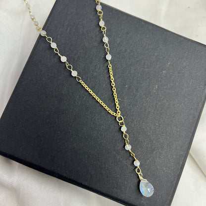 Moonstone Lariat Necklace