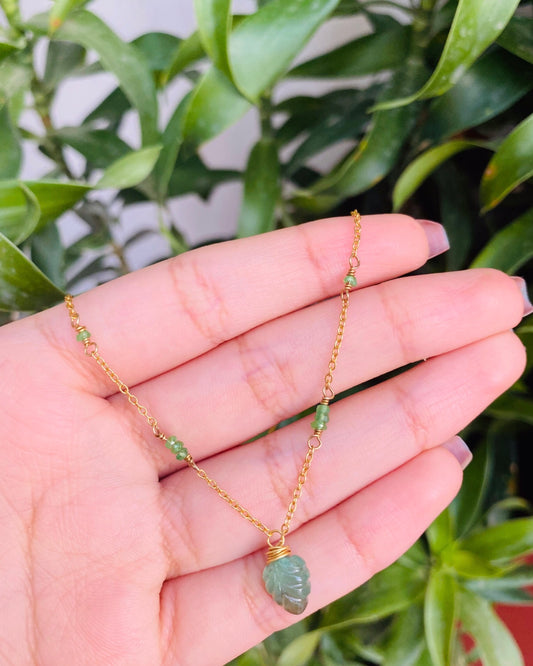 Dainty Emerald Chain Necklace