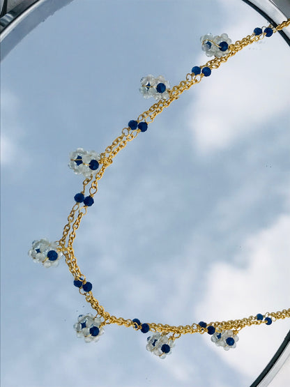 Garden Party Aquamarine Daisy Necklace