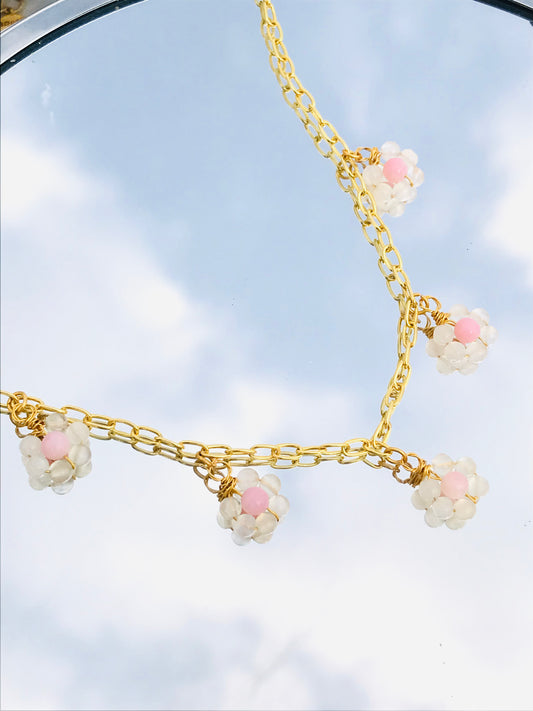 Bloom In Full Effect Moonstone Daisy Necklace