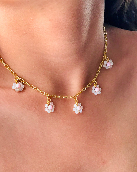 Bloom In Full Effect Moonstone Daisy Necklace