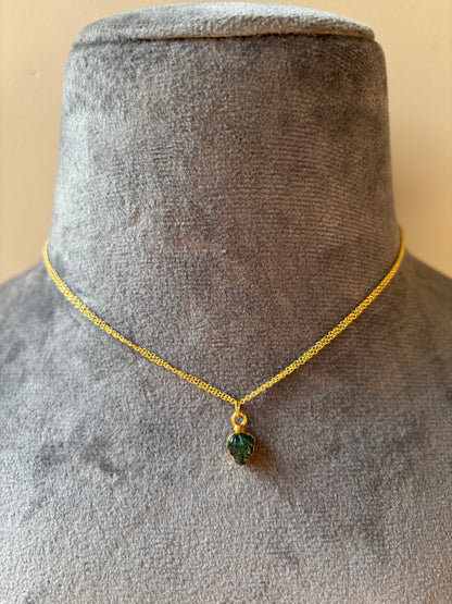 Natural Emerald Carving Pendant Necklace