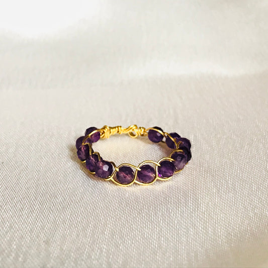 Amethyst Braided Ring