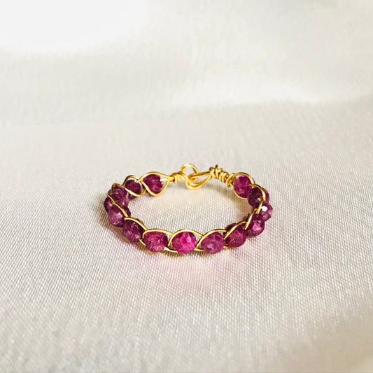 Ruby Braided Ring