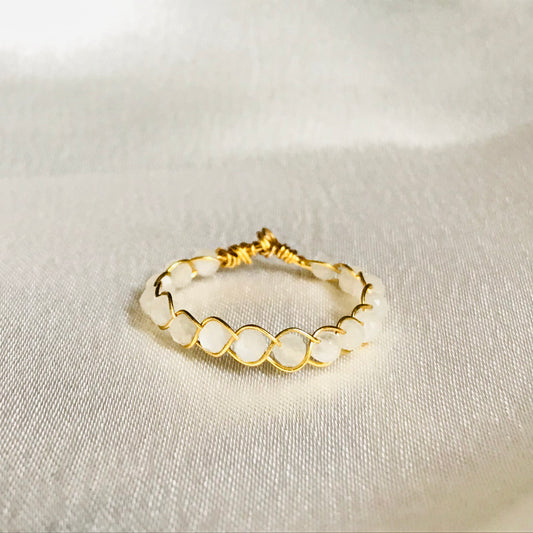 Moonstone Braided Ring