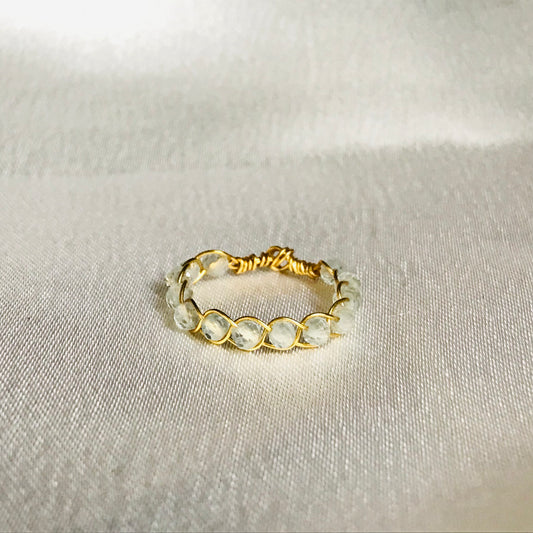 Aquamarine Braided Ring
