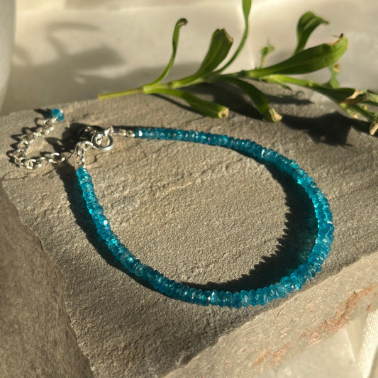 Neon Apatite Beaded Bracelet