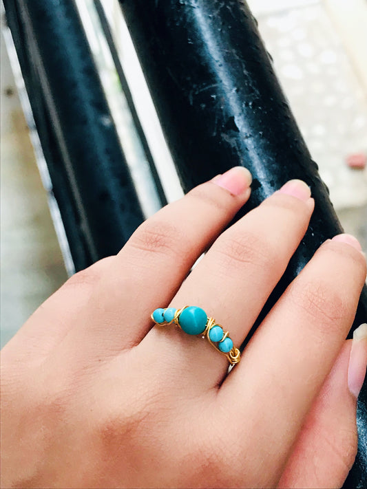 Turquoise Beaded Ring