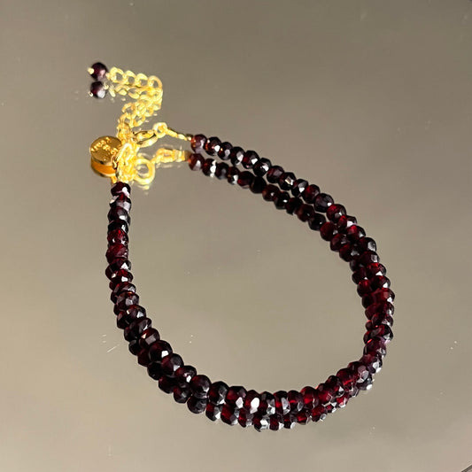 Garnet Beaded Bracelet