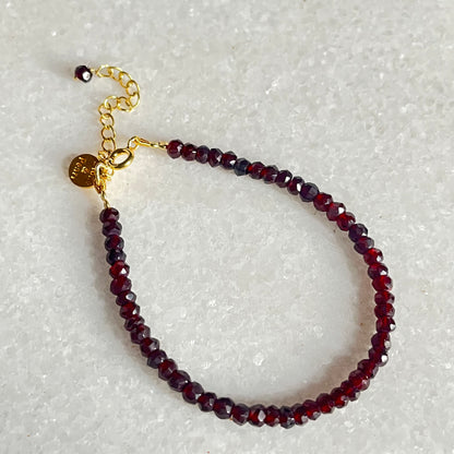 Garnet Beaded Bracelet