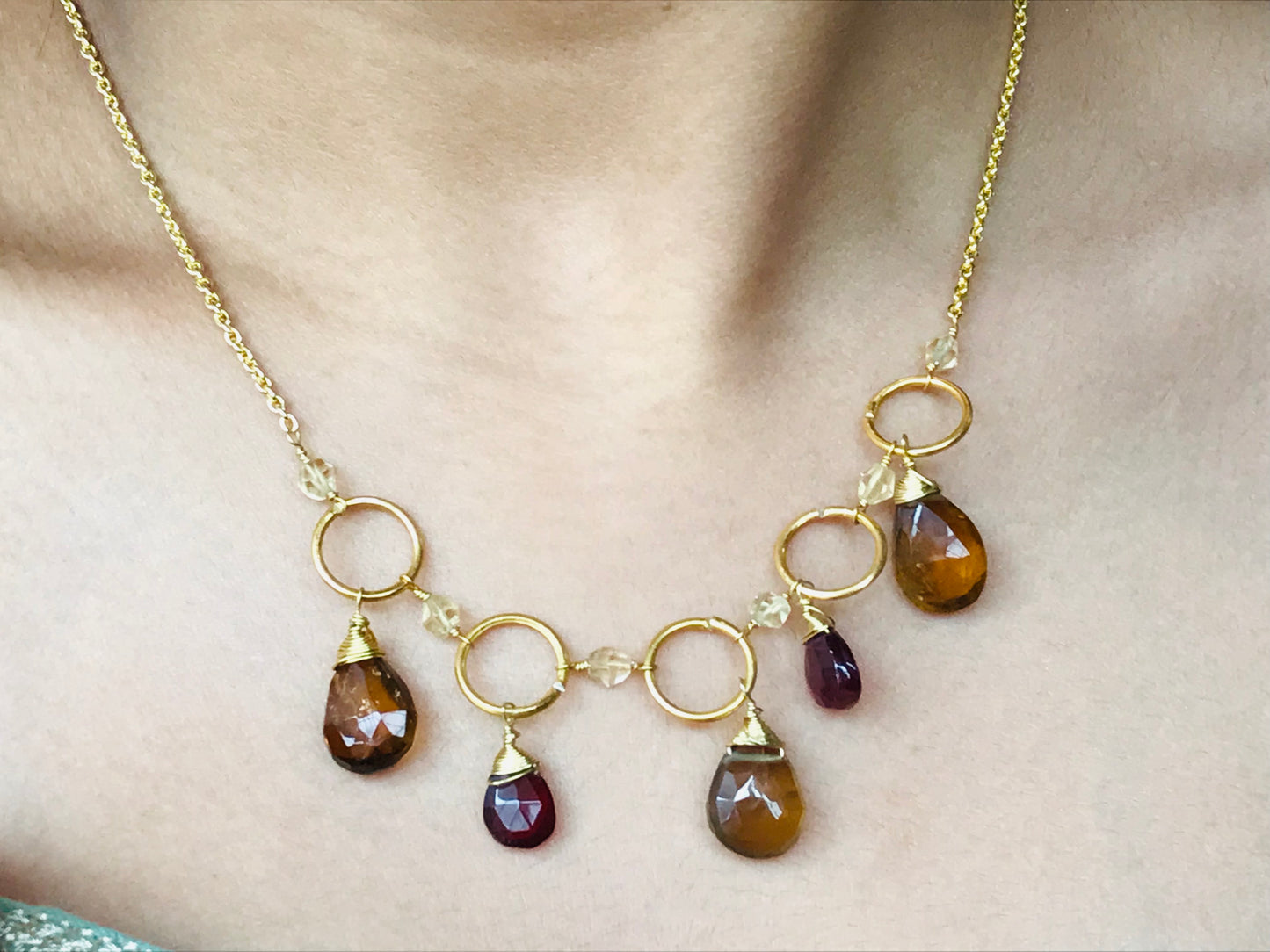 Beer Quartz Sparkler Necklace