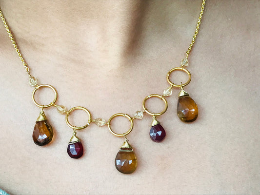 Beer Quartz Sparkler Necklace