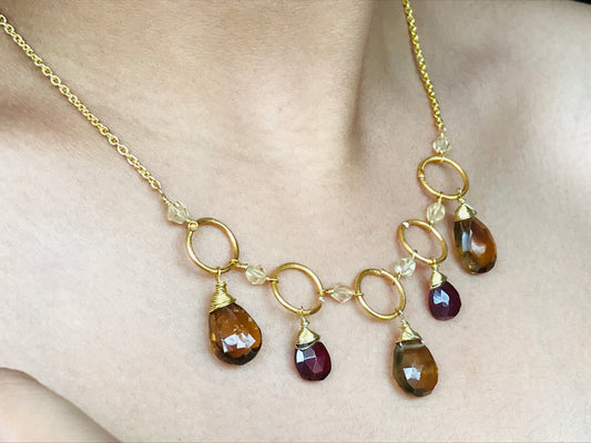 Beer Quartz Sparkler Necklace